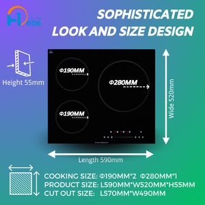 Penjualan langsung dari pabrik dengan ODM/OEM sensor layanan kontrol sentuh 3 pembakar kompor induksi bawaan - Product Image 3