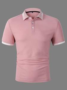 Camiseta Polo de talla grande para hombre, camiseta de manga corta con estampado sólido para ciclismo, barra de corbata Formal para adultos, Tops para deportes al aire libre - Product Image 5