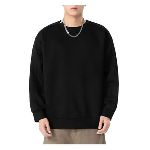 Pull ras du cou surdimensionné pour hommes Sweat-shirt en coton uni brodé avec logo personnalisé avec décoration à motif d'hiver Logo imprimé - Product Image 2