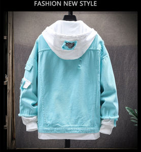 2023 alta calidad moda Otoño Casual Vintage chaqueta de gran tamaño Denim Jeans chaqueta para hombres - Product Image 6