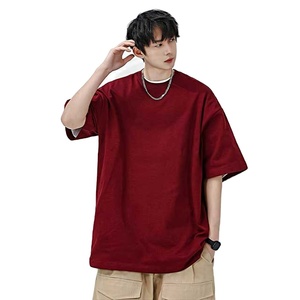 T-shirt surdimensionné personnalisé pour homme en coton/fibre de bambou, style vintage délavé à l'acide, impression graphique partielle pour un look grande taille - Product Image 1