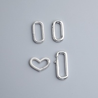 Fermoirs et accessoires de bijouterie fine en argent sterling pur S925, forme cœur et carré, pour la fabrication et la réparation de colliers, y compris des fermoirs d'extension