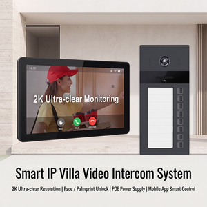 Système de contrôle d'accès intelligent Hiwink, système d'interphone vidéo IP 2K, multi-appartements, sonnette PoE à 8 boutons, déverrouillage par reconnaissance faciale et palmaire - Product Image 1