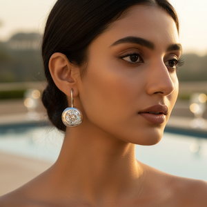 Pendientes de Aro de Plata 925 con Circonita Cúbica para Mujer, Diseño Geométrico de Corona, Estilo Religioso Clásico para Regalo - Product Image 3