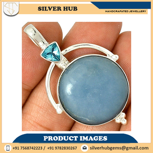 925 plata esterlina piedra natal pirita semipreciosa piedra preciosa bisel ajuste piedra natal colgantes joyería para mujeres - Product Image 2