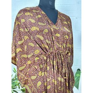 Ultimate Luxury Silk Blend <b>Kaftan</b> Soft Light Flowy <b>Beach</b> and Nightwear Gown Romantic Gift for Her on Anniversary - Product Image 4