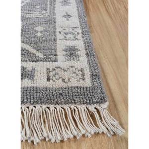 Alfombra de Lana Anudada a Mano en Gris Tomillo y Negro, con Medallón Abstracto, para el Hogar, Pasillo, Sala de Estar, Estilos Rectangulares, Personalizable para Cualquier Espacio - Product Image 4