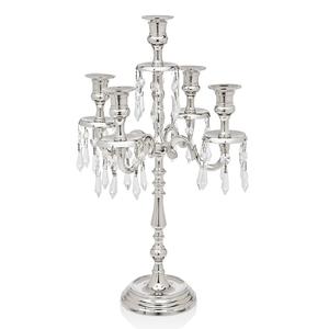 Candelabro Chapado en plata de 5 brazos, diseño real para hoteles y decoraciones de boda, diseño de lujo, moderno, personalizado, Metal de aluminio - Product Image 2