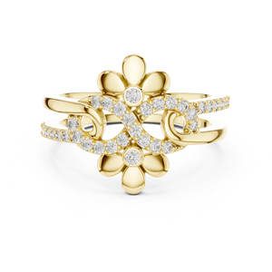 Anillo de Compromiso de Oro Blanco de 14K con Diamante Cultivado en Laboratorio, Chapado en Oro de Lujo, para Mujer |   Regalo de Compromiso y Boda - Product Image 3