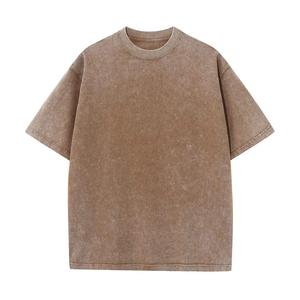 Acid Wash Oversized T Shirt 100% Cotton Vintage Washed Tee Blank Streetwear O Neck Short Sleeve for Men Acid Washed Shirts - Product Image 1