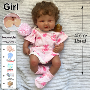 Doux Sourire Réaliste Sensation 1:1 Real Touch <span class=keywords><strong>40cm</strong></span> Silicone <span class=keywords><strong>Reborn</strong></span> Bébé Doux Plein Solide Silicone Nouveau-Né Fille Poupées - Product Image 4