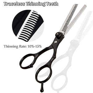 Kit de ciseaux à cheveux professionnels en acier inoxydable avec lame tranchante, ciseaux à effiler pour droitiers, pour coiffeurs et barbiers - Product Image 2