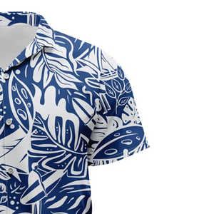 Chemise en sergé hawaïenne sur mesure pour hommes, bouton respirant plus proche avec col tournant, nouveauté, chemise de plage, caractéristiques imprimées - Product Image 2