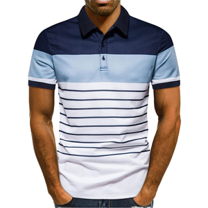 2025 nouveau Style hommes été Sport Polo T-Shirts de haute qualité 100% coton tricoté à la mode revers conception lettre motif court - Product Image 2