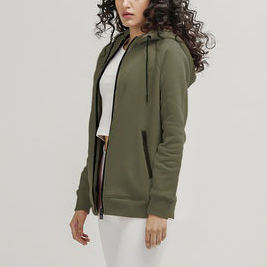 2025 Logo personnalisé polaire éponge française de haute qualité couleur unie 100% coton surdimensionné sweats à capuche zippés pour femmes - Product Image 4