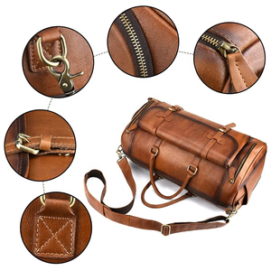 Bolsa de Viaje de Cuero de 51 cm, Bolsa de Fin de Semana con Cierre de Cremallera, Bolsa de Viaje Duradera de Cuero Genuino para Hombre y Mujer - Product Image 4