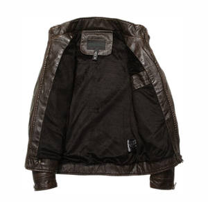 Unique Design Winter Fashion Coated Canvas <b>Thin</b> Stand Collar Motorbike Racing Leather <b>Jacket</b> for <b>Men</b> Comfortable Fit Front Logo - Product Image 4