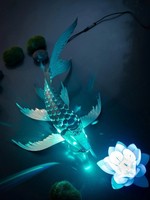 Kit de fabrication de lanterne Koi en papier, ensemble de fabrication de lampe en forme de poisson avec lumière LED, cadeau artisanal pour adultes et enfants, décoration de jardin et de maison