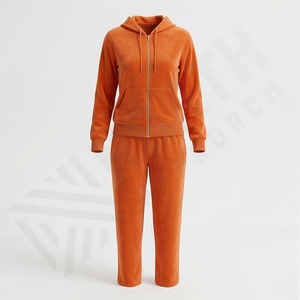 Ensemble survêtement décontracté vintage personnalisé pour femme, pull à capuche et pantalon de jogging, imprimé sérigraphié, 100 % coton molletonné premium pour la gym - Product Image 1