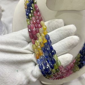 Cuentas Multicolores / Cuentas Facetadas de Rubí, Azul Zafiro, Amarillo Zafiro / 8 Pulgadas, Aproximadamente 20 Piezas - Product Image 5