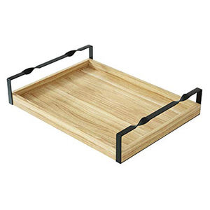 Plateau de service en bois avec poignée forme ronde pour la maison et l'hôtel plateaux de service pour aliments et boissons, pour plateau à bougies et décor à la maison - Product Image 5