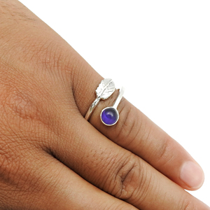 Bijoux de naissance de février Bague en forme de feuille d'améthyste violette naturelle en argent sterling 925 pour un usage quotidien Fournisseurs en vrac - Product Image 4