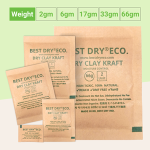 BEST DRY ECO 33g  Pack de déshydratant à l'argile bentonite 100% pureté naturelle Absorbeur d'humidité Prévention de la moisissure pour aliments Cuir - Product Image 6