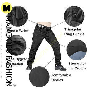 Pantalones Cargo Casuales Unisex de Pana de Peso Medio, Transpirables, de Secado Rápido, con 10 Bolsillos, Pierna Ancha y Cierre con Cordón, Pantalones de Trabajo - Product Image 4