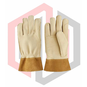 Guantes de Jardinería de Cuero Premium para Mujer/Hombre, Resistentes a Espinas, de Piel de Vaca, Color Rosa/Mora, Antideslizantes, Protección Larga para el Antebrazo - Product Image 1