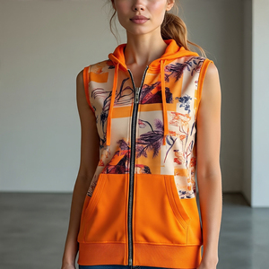 Sudadera con capucha de sublimación con cremallera para correr para mujer - Product Image 3