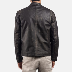 Chaqueta de Cuero para Hombre, Cuello Alto, Estilo Motociclista, Ajustada, Hecha en Pakistán, Moda Primavera-Otoño, Chaqueta de Motociclista para Hombre - Product Image 6