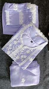 Premium Bollywood Style Organza Brodé Kurti Avec Dupatta Crêpe Pantalon 3/4 Manches Plein Intérieur En Vrac En Gros pour Les Fêtes - Product Image 5