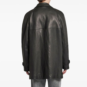 Chaquetas de Cuero para Hombre, Diseño Nuevo, 100% Cuero, Logotipo Frontal Bordado, Estilo Urbano, Impermeables y Resistentes al Viento para Invierno - Product Image 4