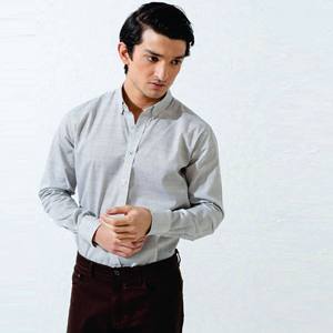 เสื้อเชิ้ตแขนสั้นลำลองทรงเข้ารูปสำหรับผู้ชาย ผ้าฝ้ายฟลานเนล 100% กระดุมเขาสัตว์ ใส่ได้ทุกฤดู - Product Image 3