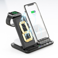 Opvouwbare 3-in-1 nachtlampje digitale wekker draadloze oplader standaard magnetische draadloze horloge-oplader