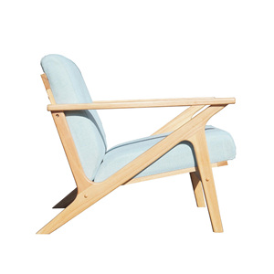 Luxury <b>Upholstered</b> Indoor Teak Wood Frame Arm <b>Chair</b> for Hotel Suite Living Room Furniture Wholesale Manufacturer - Product Image 2
