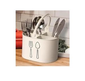 Elegante y moderno soporte para cubiertos de metal con múltiples secciones, perfecto para organizar utensilios y mantener la limpieza de la cocina - Product Image 6