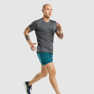 Short de gymnastique pour hommes 100% coton de haute qualité OEM extensible dans 1 sens couleur unie logo personnalisé dentelle technique sublimée fitness décontracté - Product Image 5