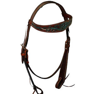 Cabecera de caballo rústico occidental, diseño Floral de calidad superior, brida de cuero de vaca duradera, perfecta para montar a caballo, Exportación - Product Image 1