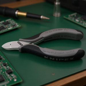 Cortador Diagonal Electrónico Knipex con Empuñaduras Multicomponente, Cabeza Pulida a Espejo, Bisel Redondo, Tijeras y Cortadores ESD - Product Image 3