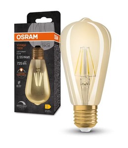 Bombilla LED Edison Vintage de 1906 con filtro, forma de pera, cristal, regulable, E27, 6.5W, 2400K, 725Lm. (Osram 081514) - Product Image 2