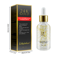 Sérum pour les yeux en or 24 carats avec acide hyaluronique et vitamines AC/E formule puissante anti-âge et éclaircissante pour la peau délicate du contour des yeux