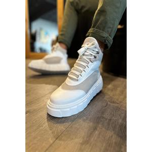 Stivali sportivi da uomo con suola alta in pelle marrone chiaro - Product Image 5