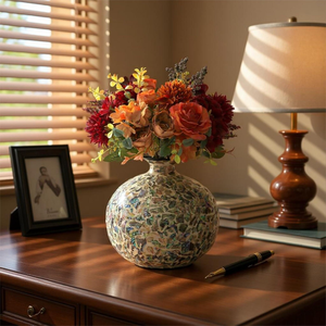 แจกันดอกไม้ตกแต่งงานฝีมือเรซิ่นแบบดั้งเดิมคุณภาพพรีเมียม กันน้ำ เป็นมิตรกับสิ่งแวดล้อม เหมาะสำหรับตกแต่งห้องนั่งเล่น ห้องนอน และสำนักงาน - Product Image 2