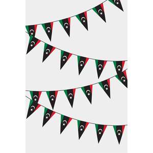 Guirnalda de Banderines Triangulares de Libia para Decoración de Fiestas - Product Image 1
