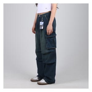 HOOR-Pantalones cargo holgados de pierna ancha para mujer, pantalón informal de estilo callejero, holgado, con múltiples bolsillos, cómodo, para uso diario, H5003, para mujer, H5003, para mujer - Product Image 2