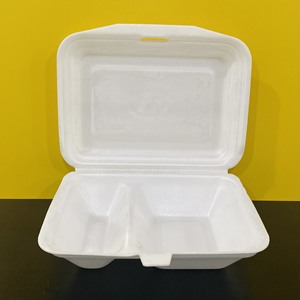 White Disposable Clamshell Food <b>Container</b> Single Compartment Takeaway Lunch Box - Product Image 3