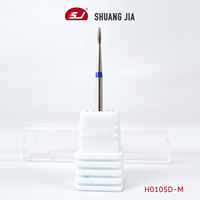 SHUANGJIA Machine à manucure de haute qualité en forme de flamme toutes tailles, fraises à ongles en diamant moyen russes, outil professionnel pour les ongles