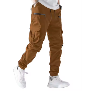 Pantalon Cargo léger multi-poches couleur unie pantalon Cargo à séchage rapide pour adulte taille Cargo pantalon pour hommes - Product Image 5