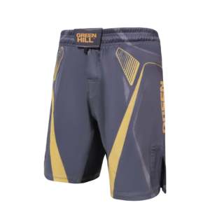 Pantalones Cortos de MMA GREEN HILL 2023, Diseño Personalizado, Ropa Deportiva de Seda Gris, Equipo de Entrenamiento de Combate con Característica Elástica, Técnica de Sublimación - Product Image 1